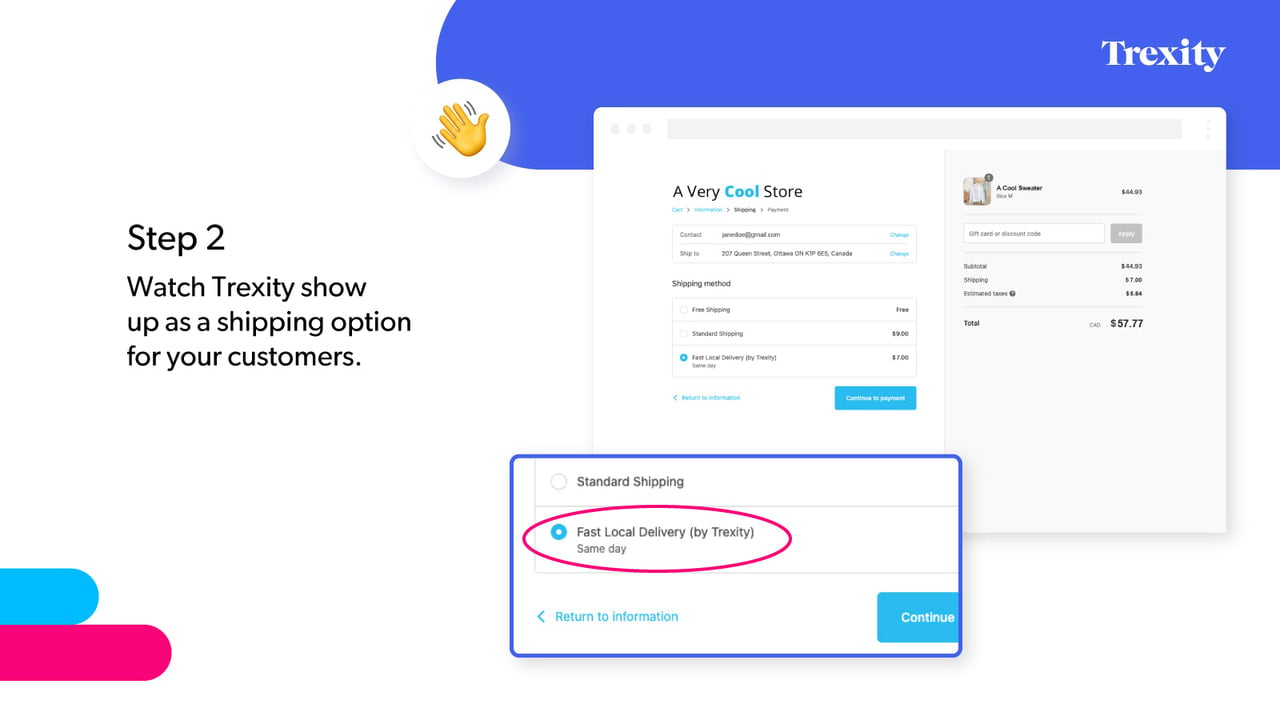 Trexity showing up in shipping options