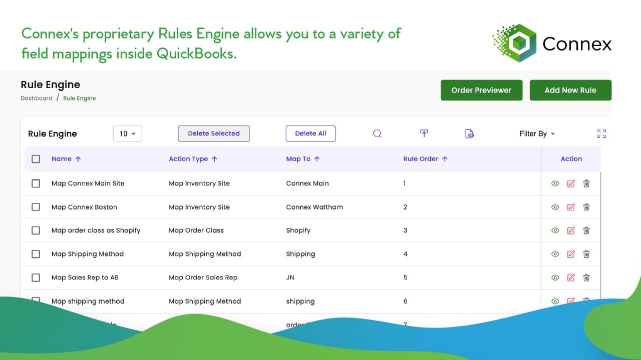 Add a variety of field mappings inside QuikBooks with the Rules