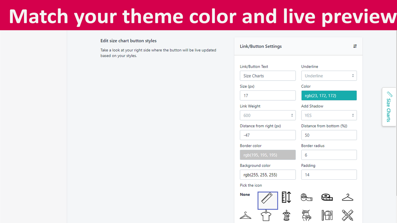 Match your theme styles with link/button full customization