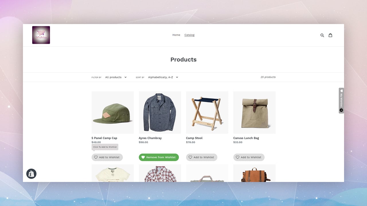 wishlist by appmixo product page