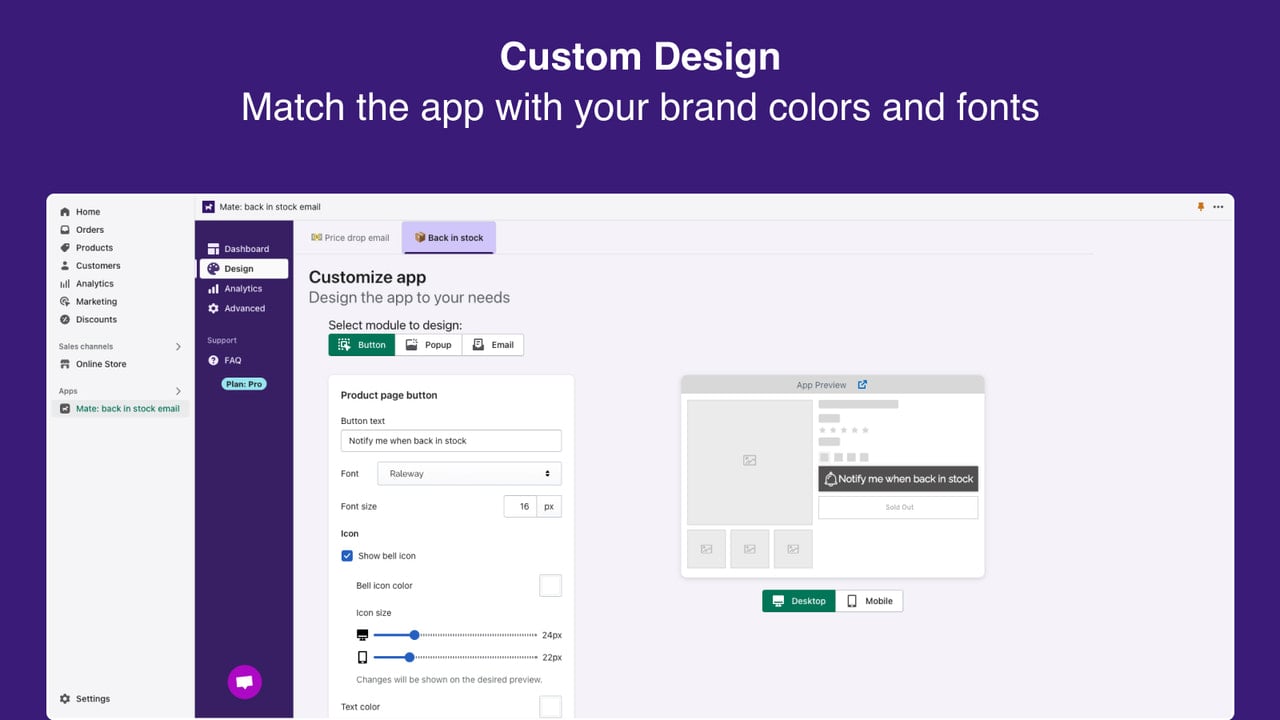 Admin Panel - Customize widget