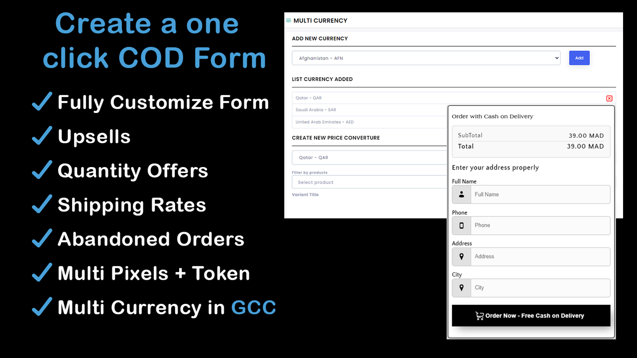 FastOrder ‑ COD Form & Upsells