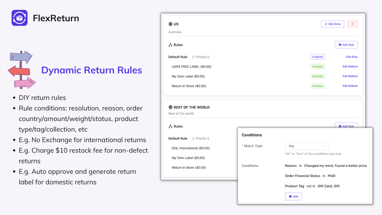 Dynamic return rules