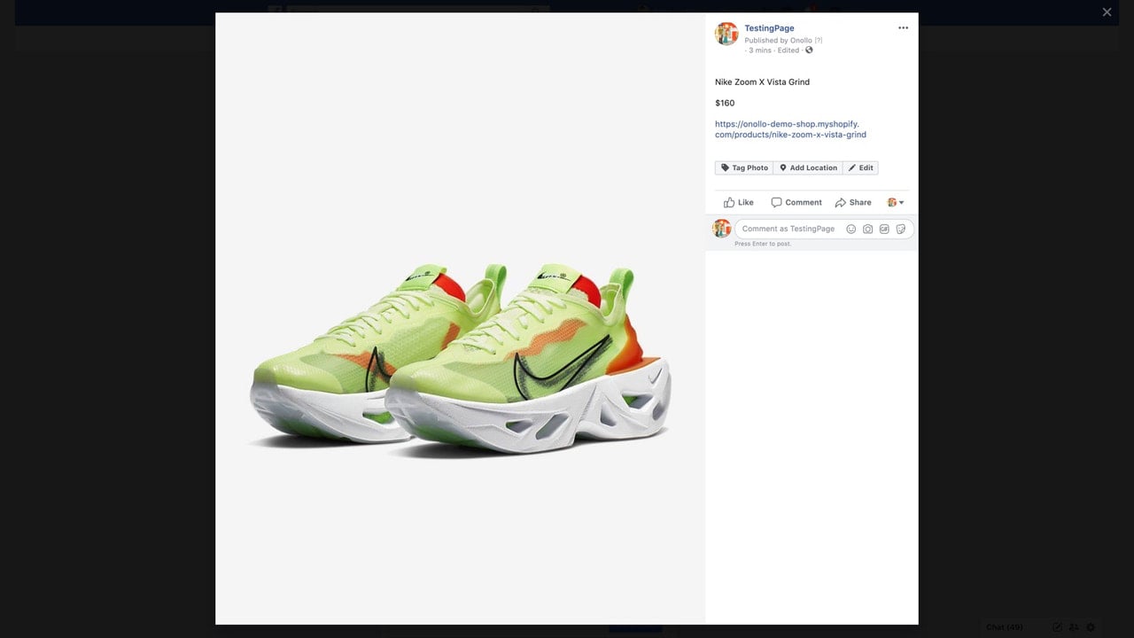 Facebook product photo by Onollo