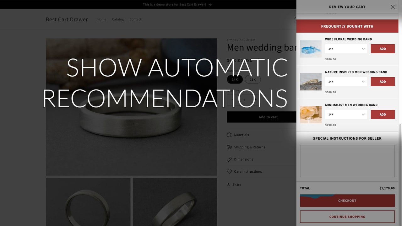 Store Front View of Automatic Recommendations