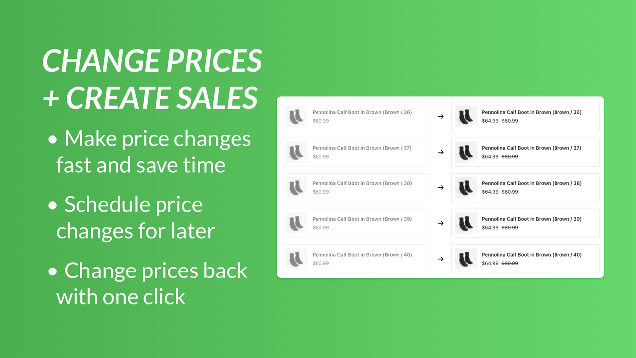 Change prices and create sales