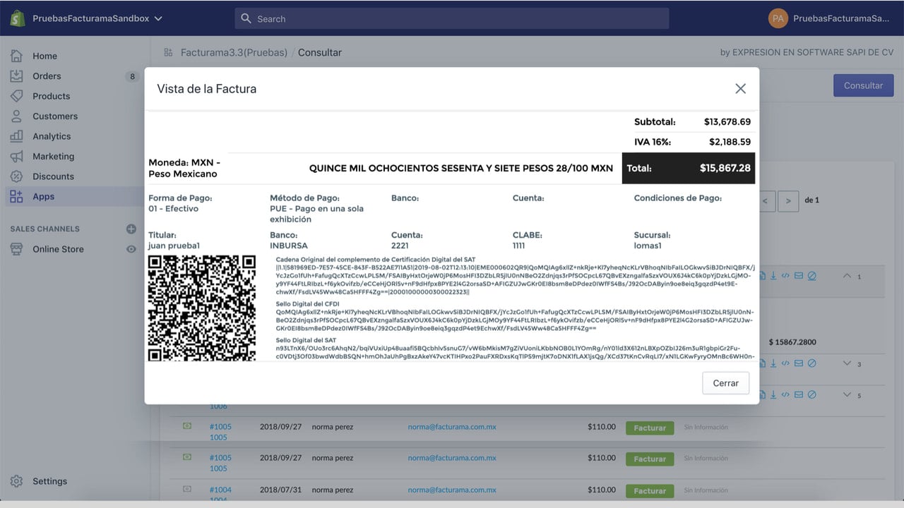 Controla los archivos PDF y XML de cada factura