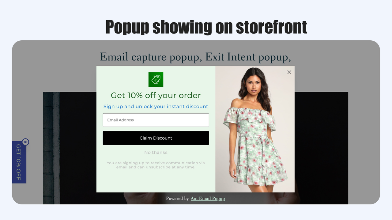 Popup showing on storefront