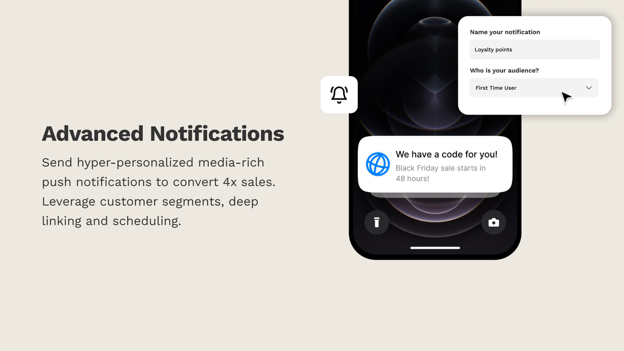 Send hyper-personalised media-rich push notifications.