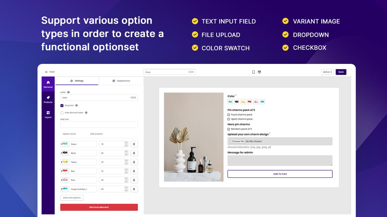 Support various option types