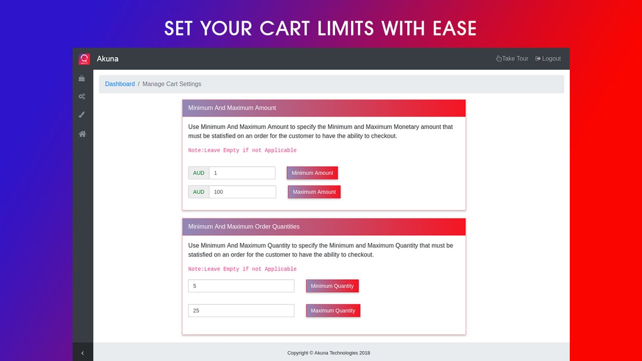 Cart Setting Page