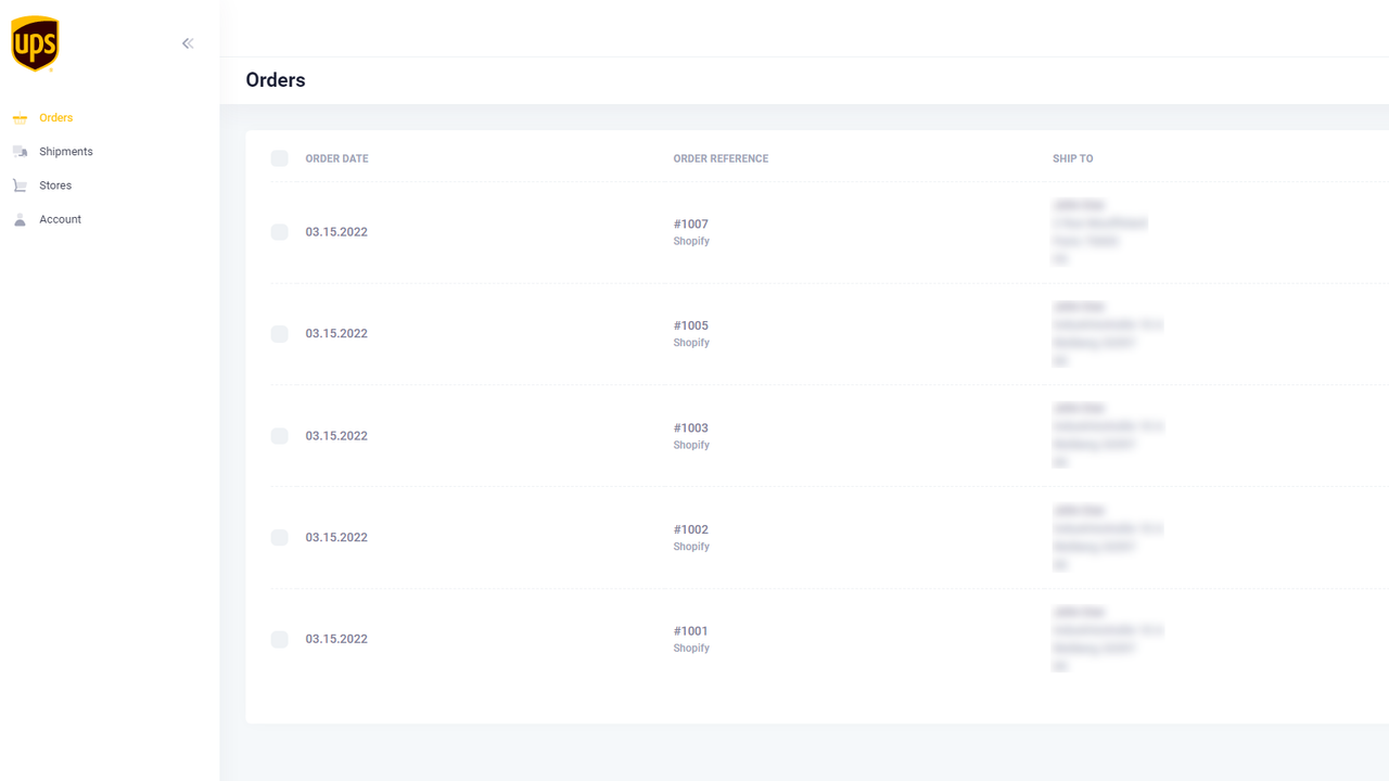 Order Dashboard to Print Shipping Labels