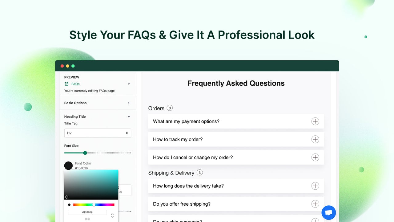 Style Your FAQs & Give It A Professional Look