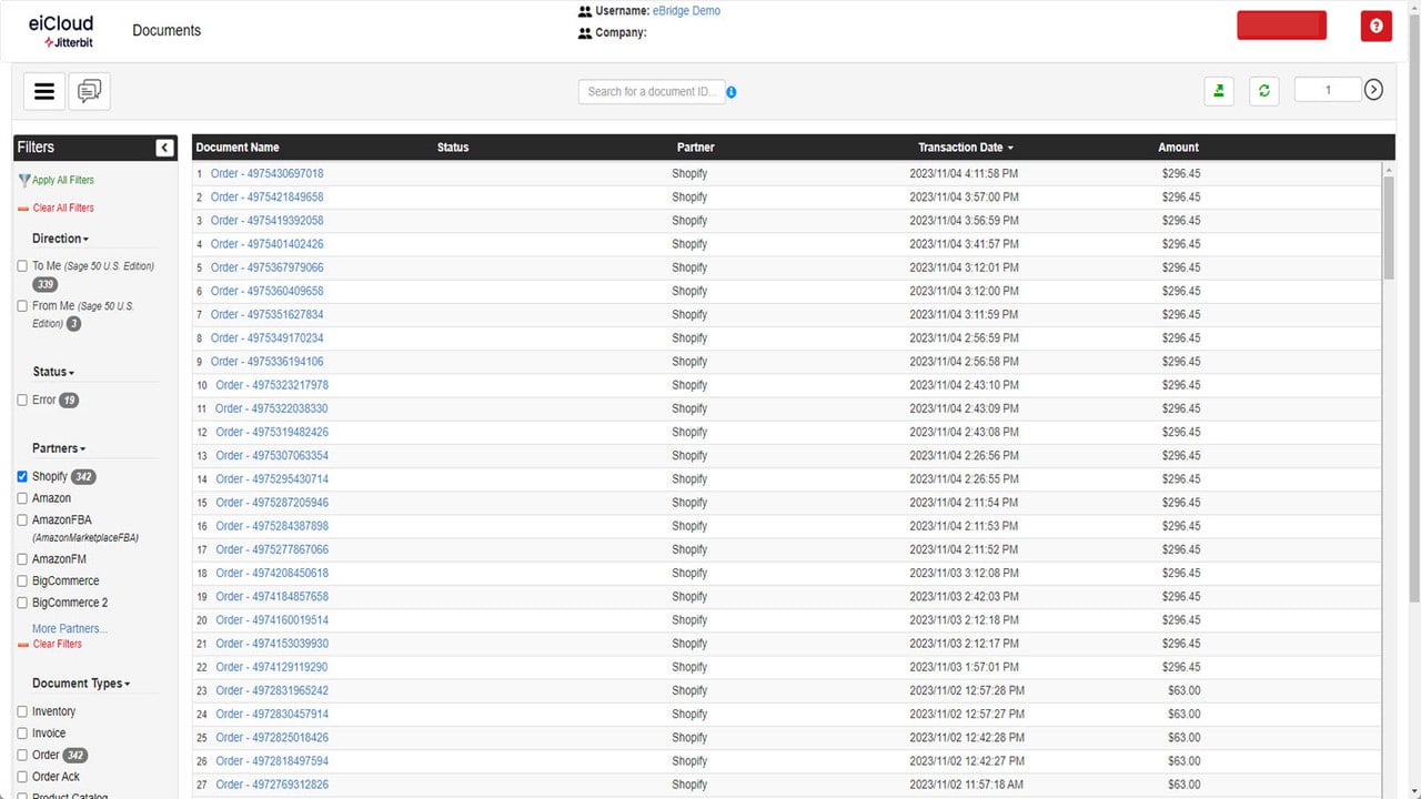 View the status of transactions, anywhere