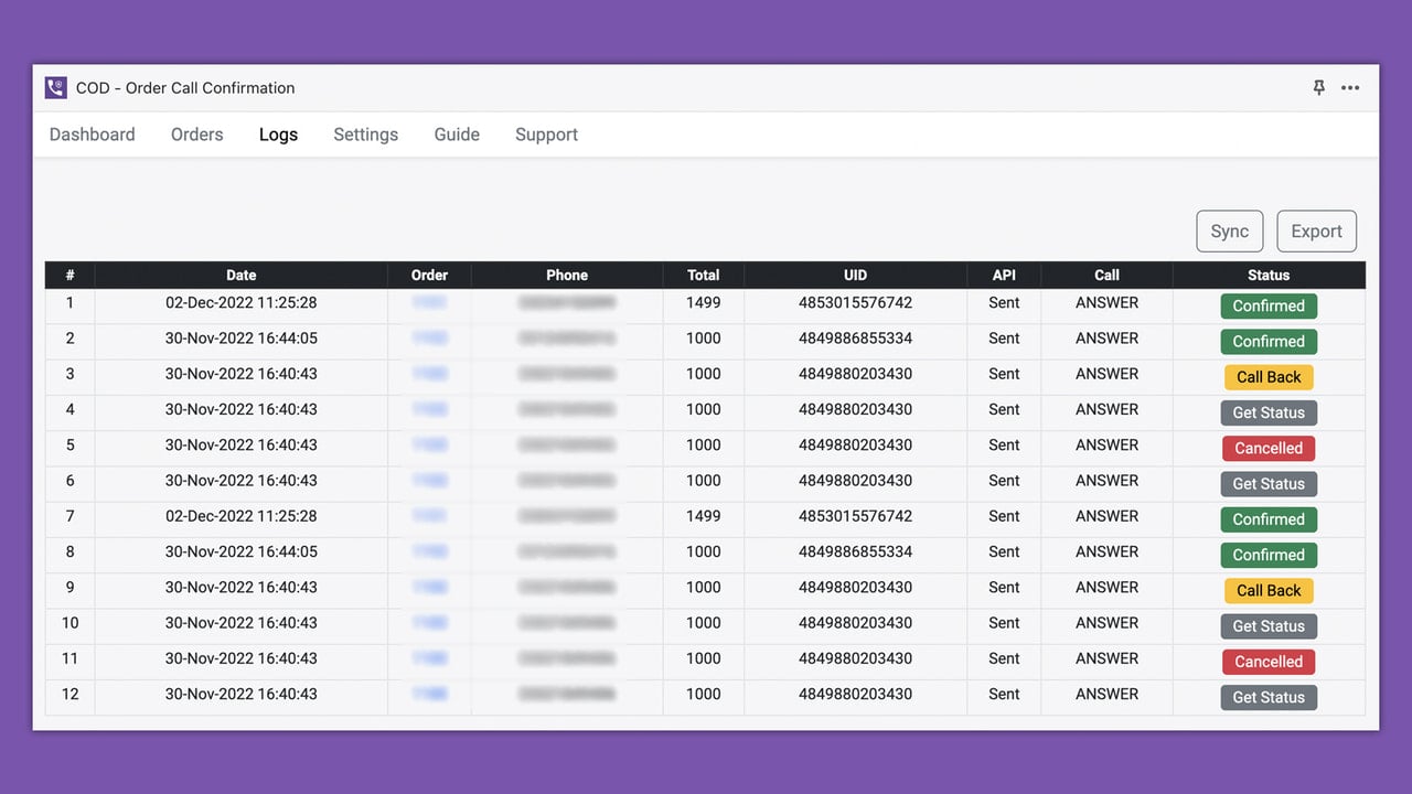 Robo Calls - Logs