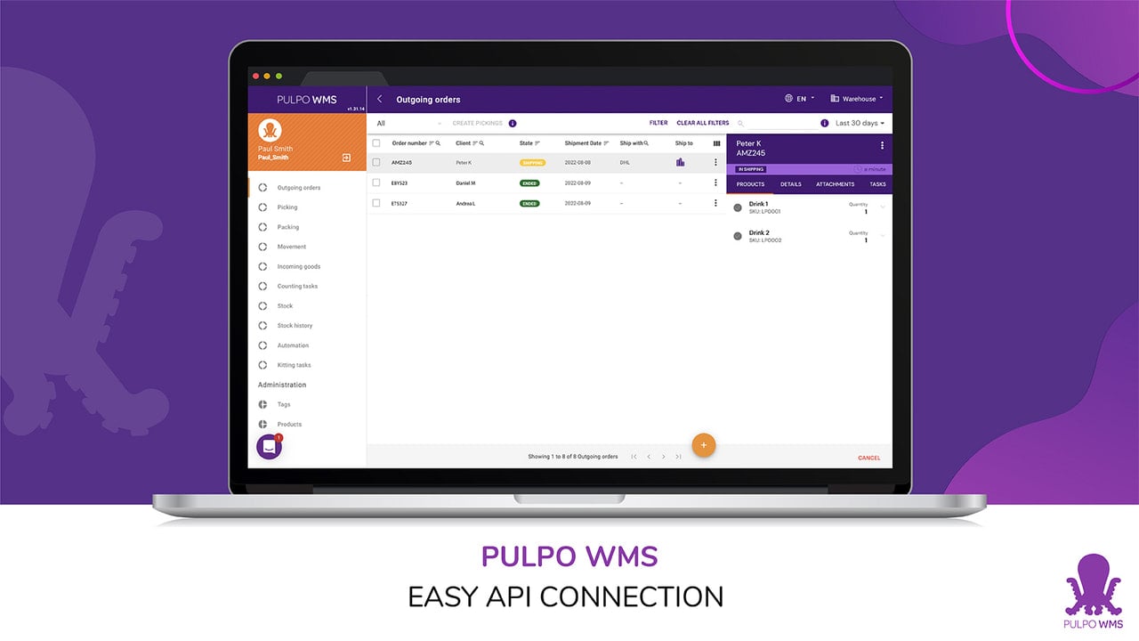 PULPO Shopify WMS Easy API Connection