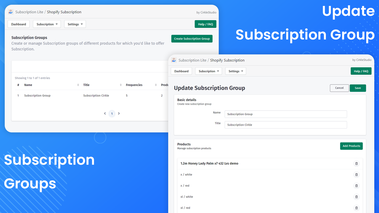 Create subscription plan