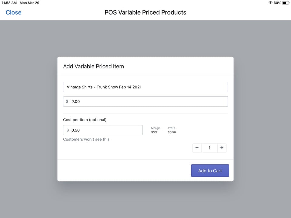 Select variable priced base product