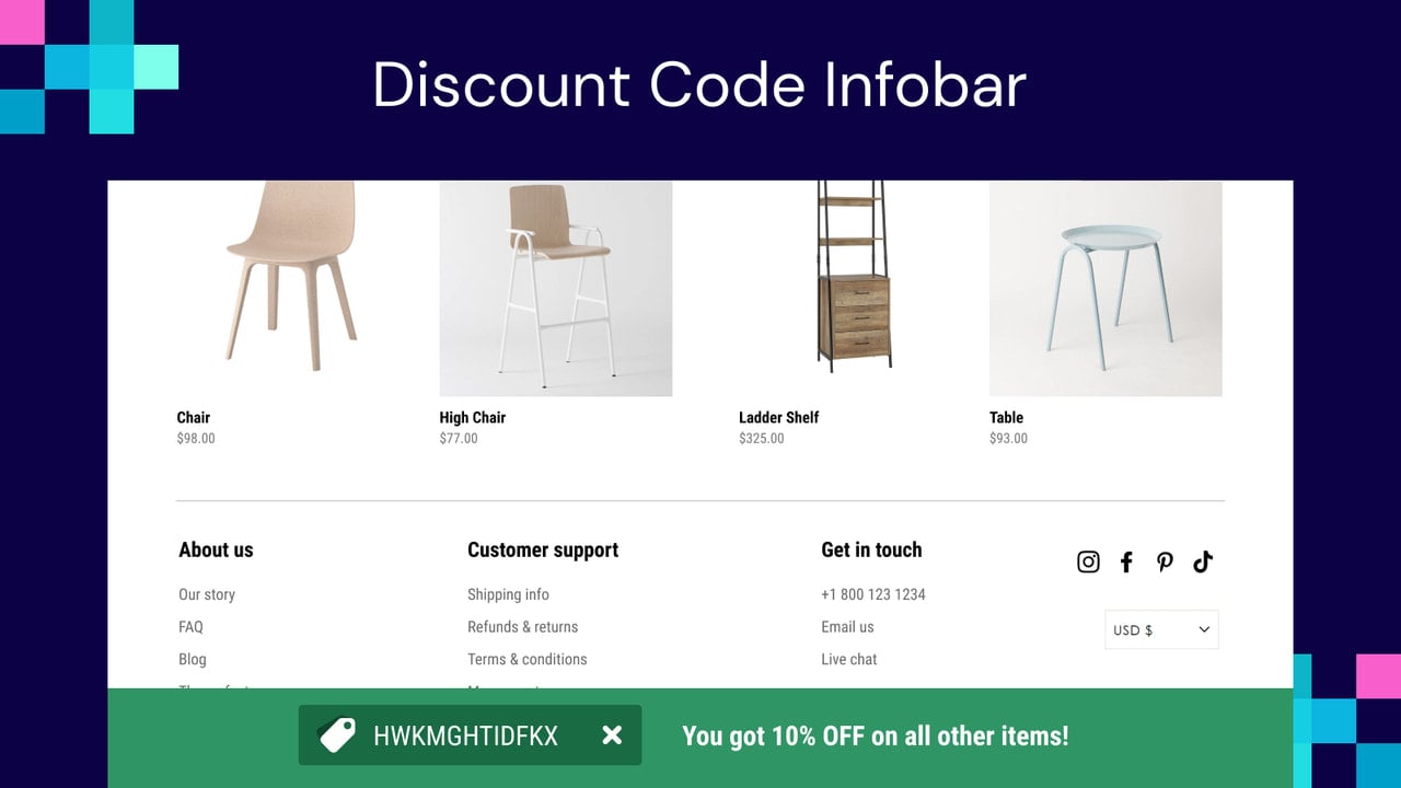 Discount codes customizable design