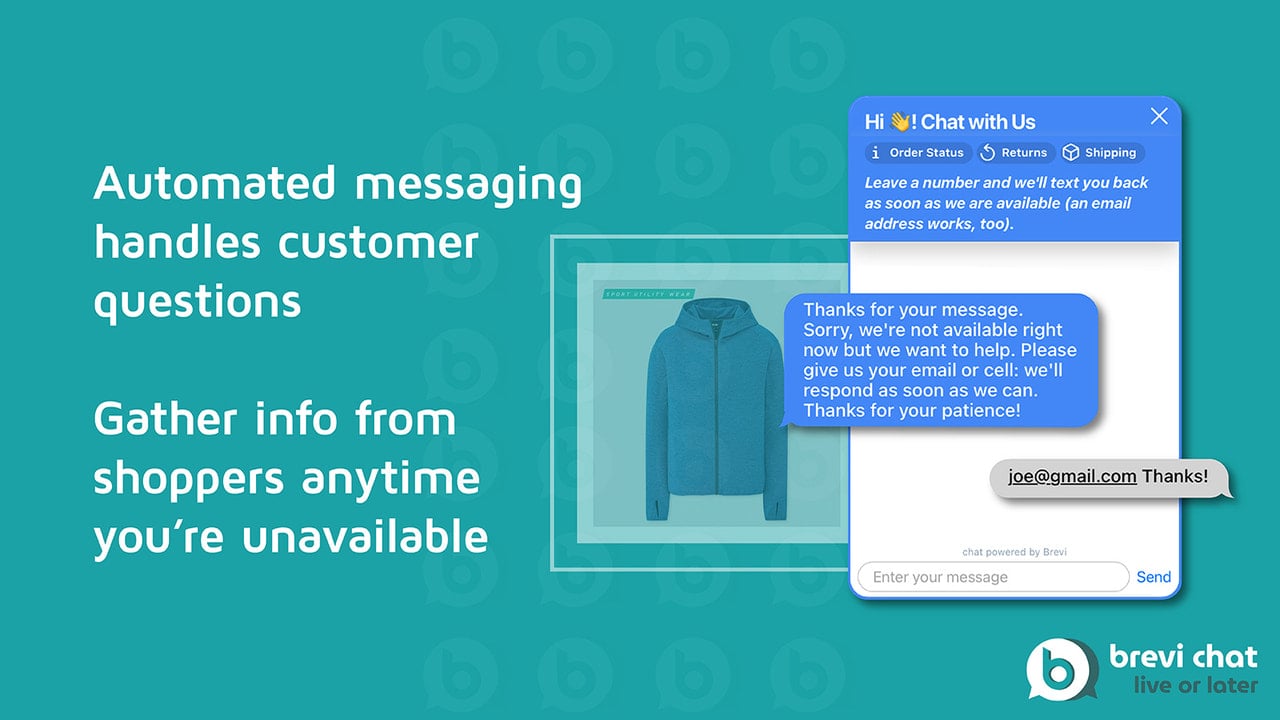 Automated messaging handles customer questions when you’re away.