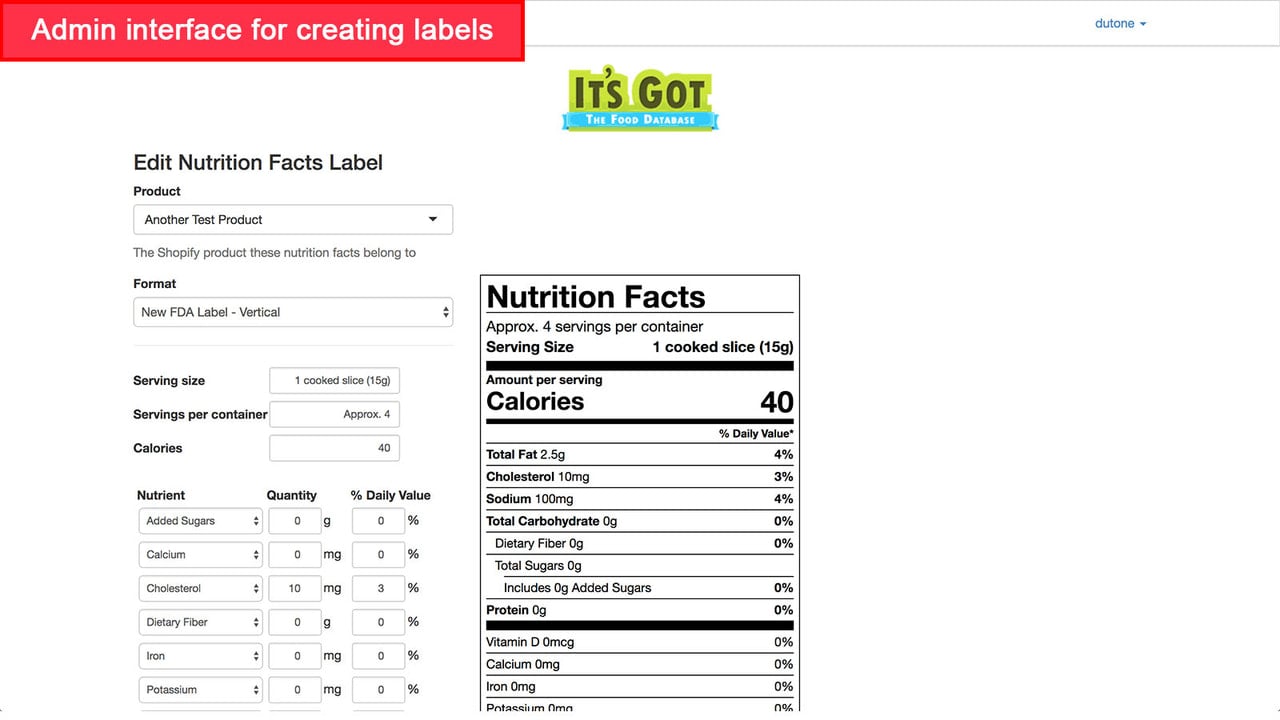 FDA 2018 vertical nutrition facts label