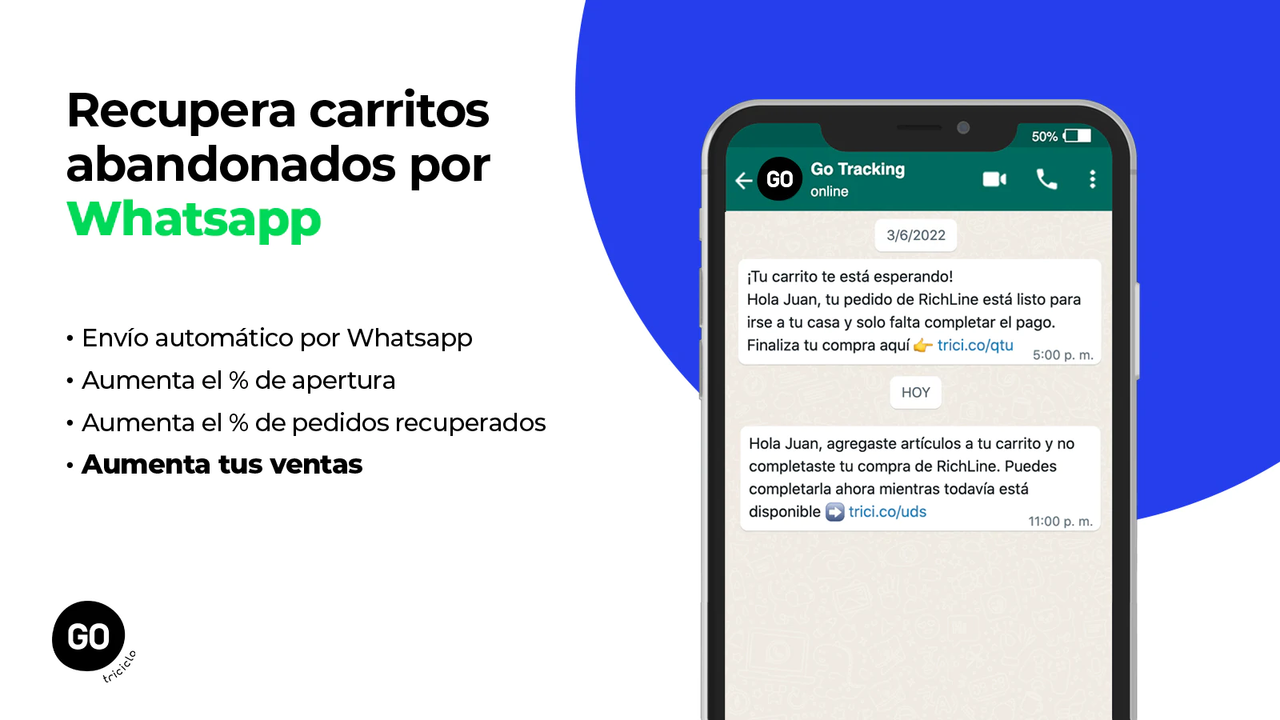 Go Recover Recupera Carritos abandonados por Whatsapp