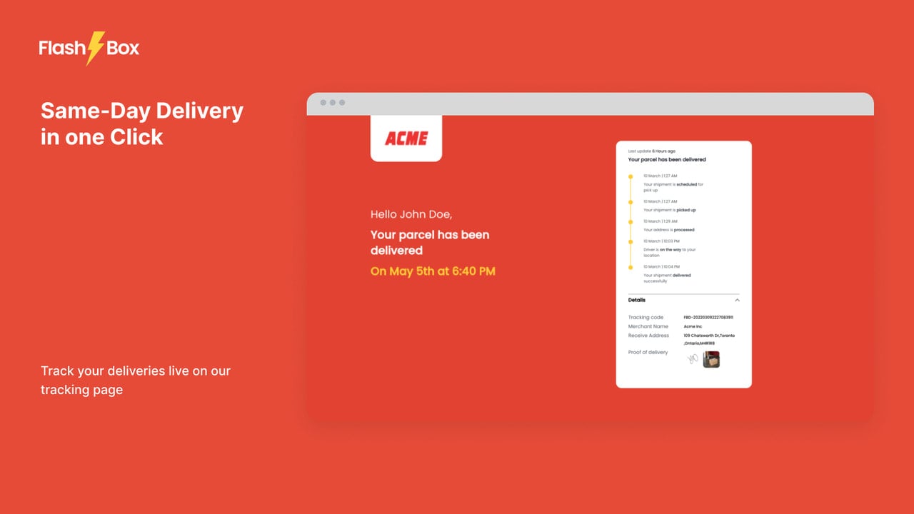 FlashBox - End-Customer Live Tracking