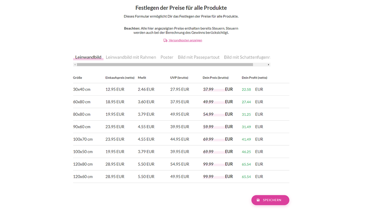 Preisanpassung im Bulk-Verfahren