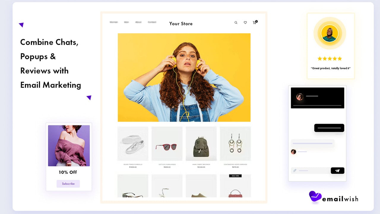 Email Marketing, abandoned cart, popups, chats & reviews shopify