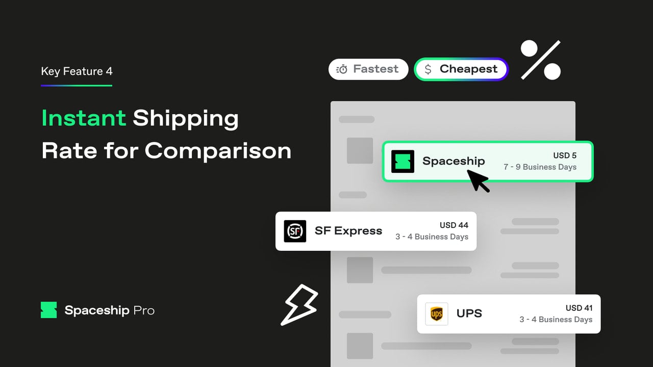 Spaceship Shopify App Instant Shipping Rate for Comparison