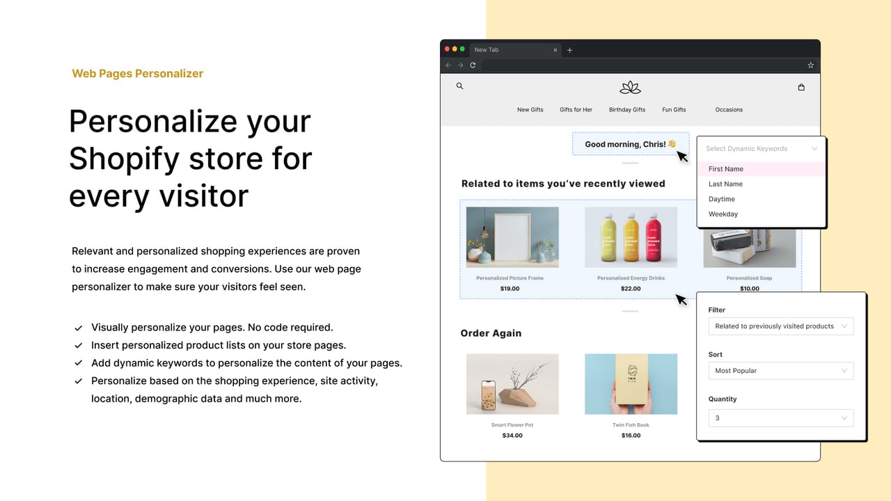 Personalize your Shopify store for every visitor