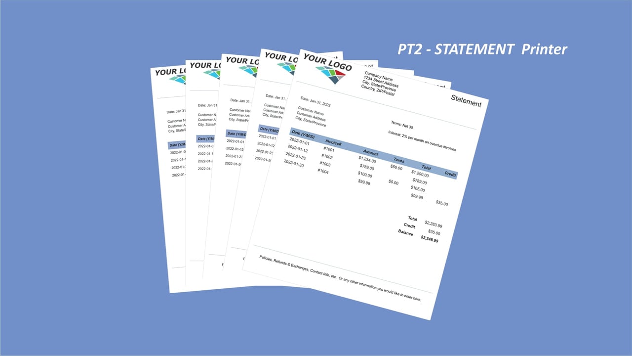 PT2 Statement Printer App feature image