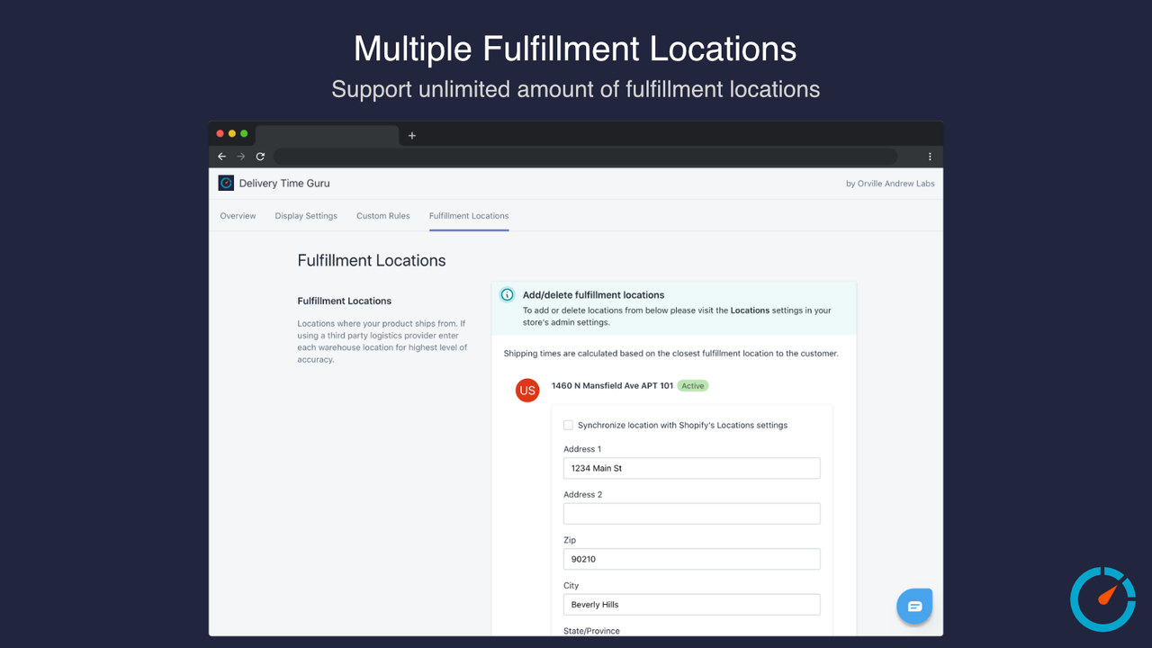 Multiple Fulfillment Locations