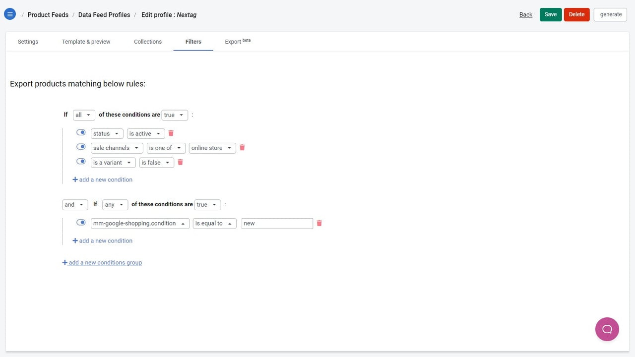 Create complex filters