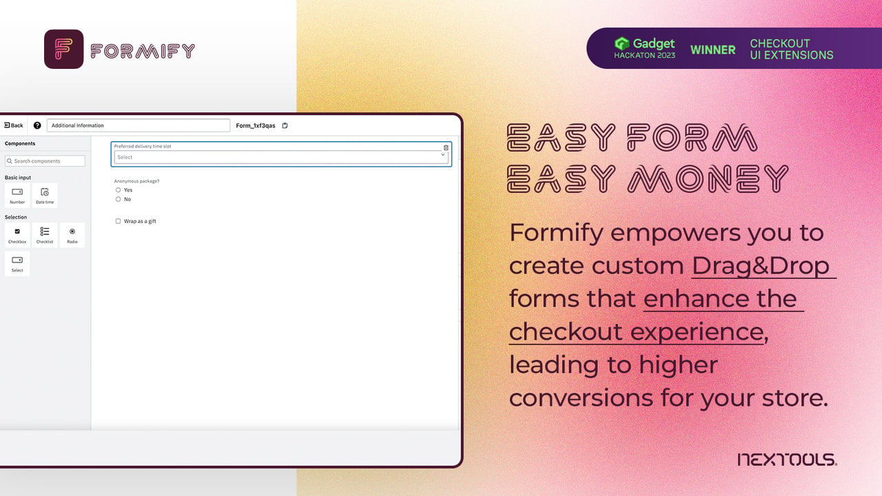 Formify: create custom form in check out