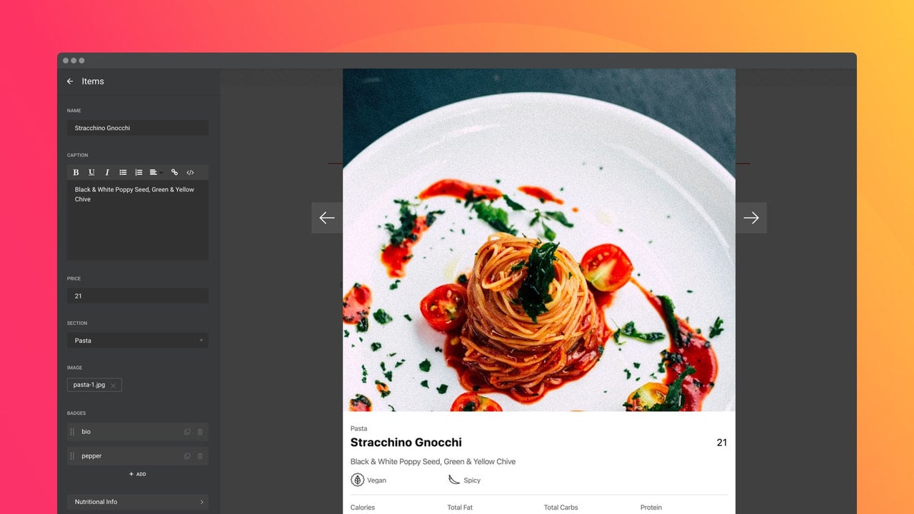 Appetizing popup images with tons of info to display