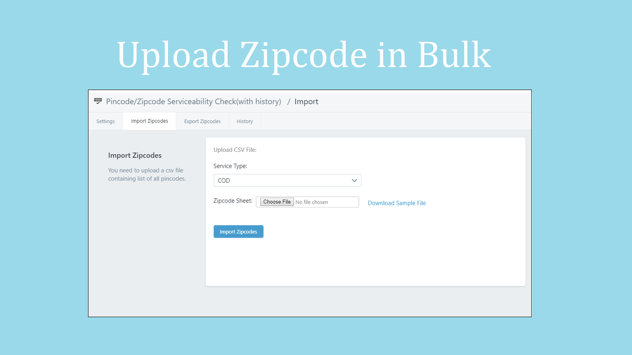 Zipcode Serviceability Check