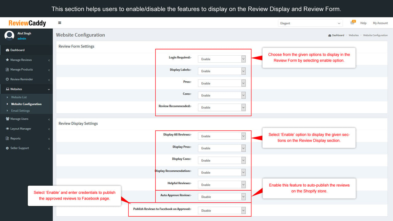 Website Configurations