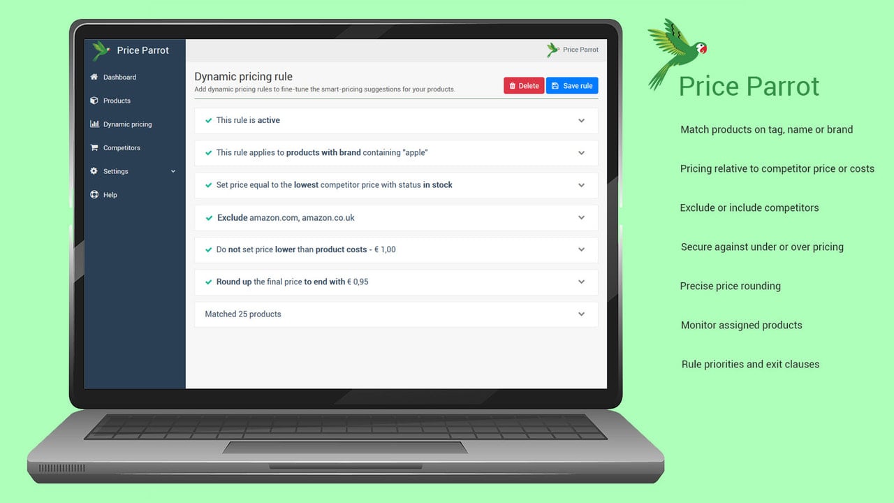 Dynamic pricing rules with Price Parrot