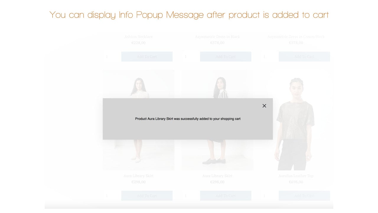 Popup Info Message after product is added to cart