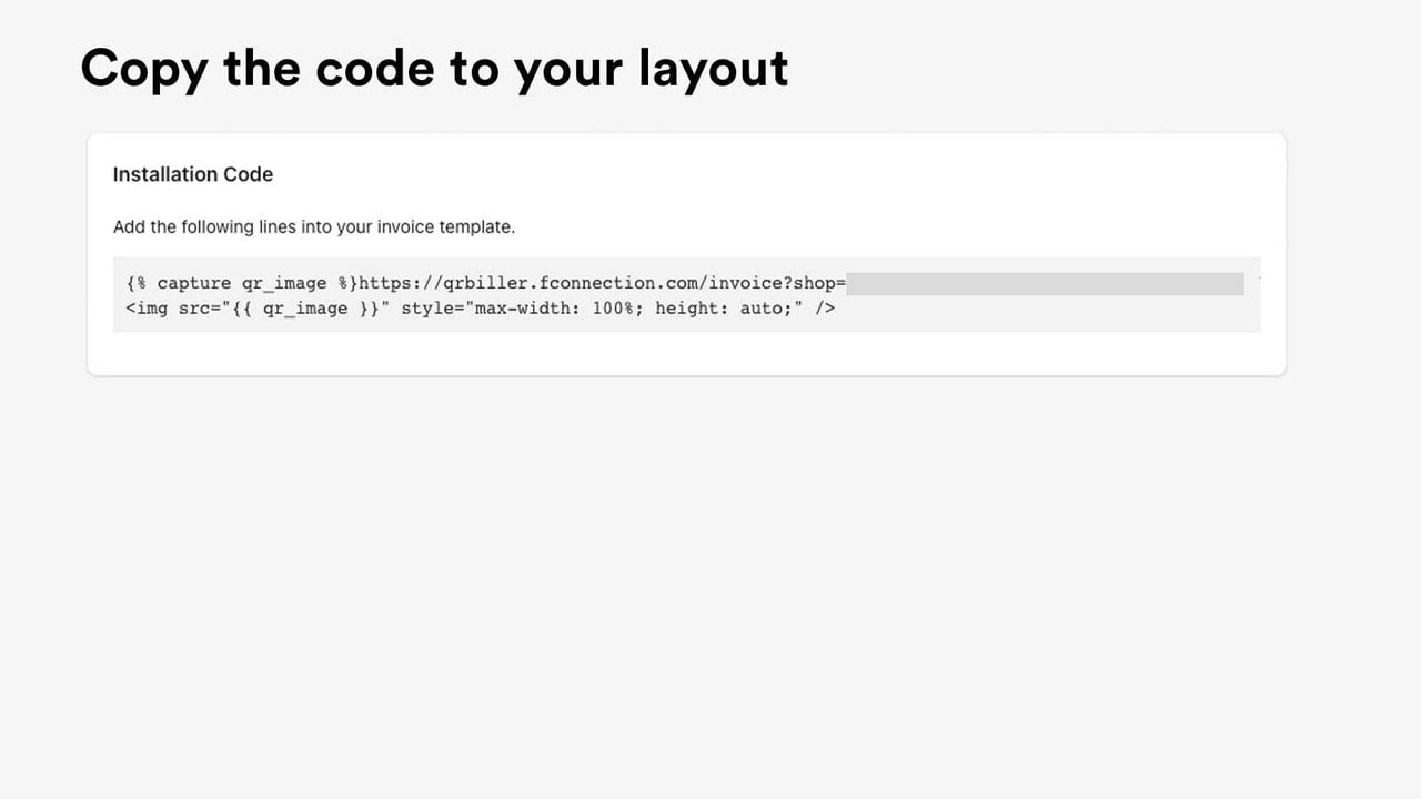 Copy the code to your invoice layout.