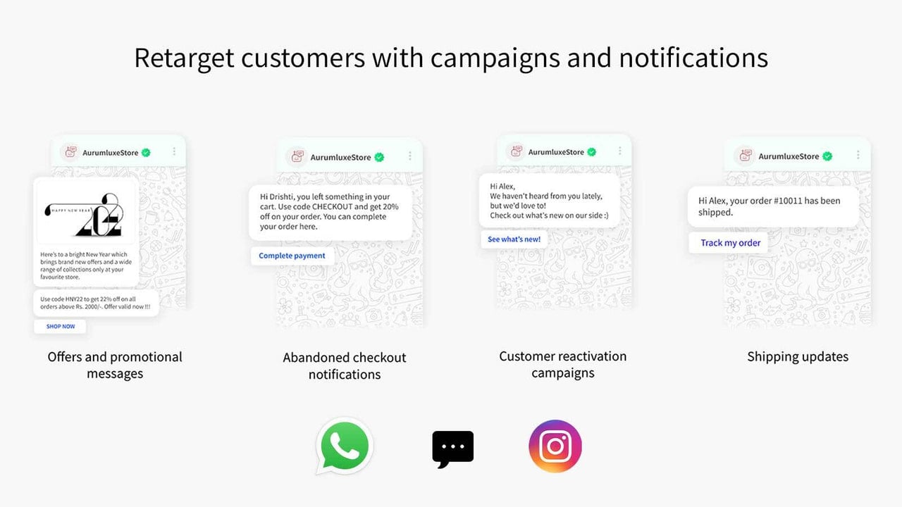 Retarget customers with campaigns and notifications