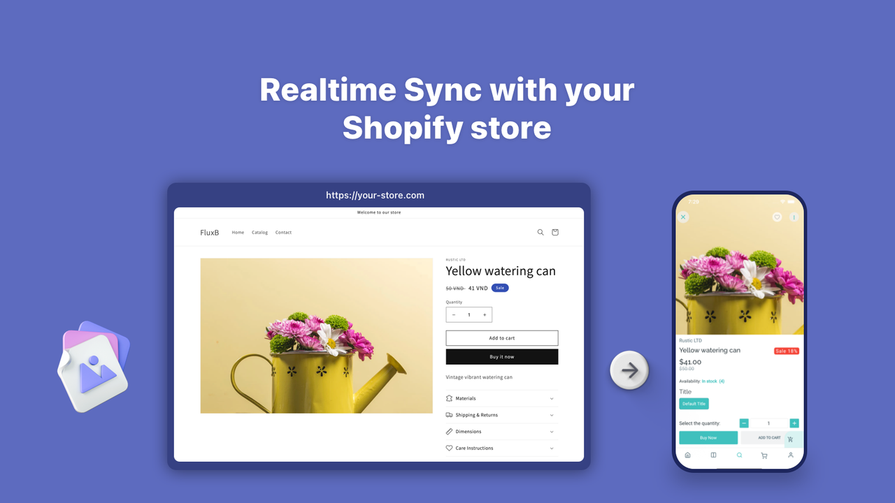 Realtime Sync with your Shopify store