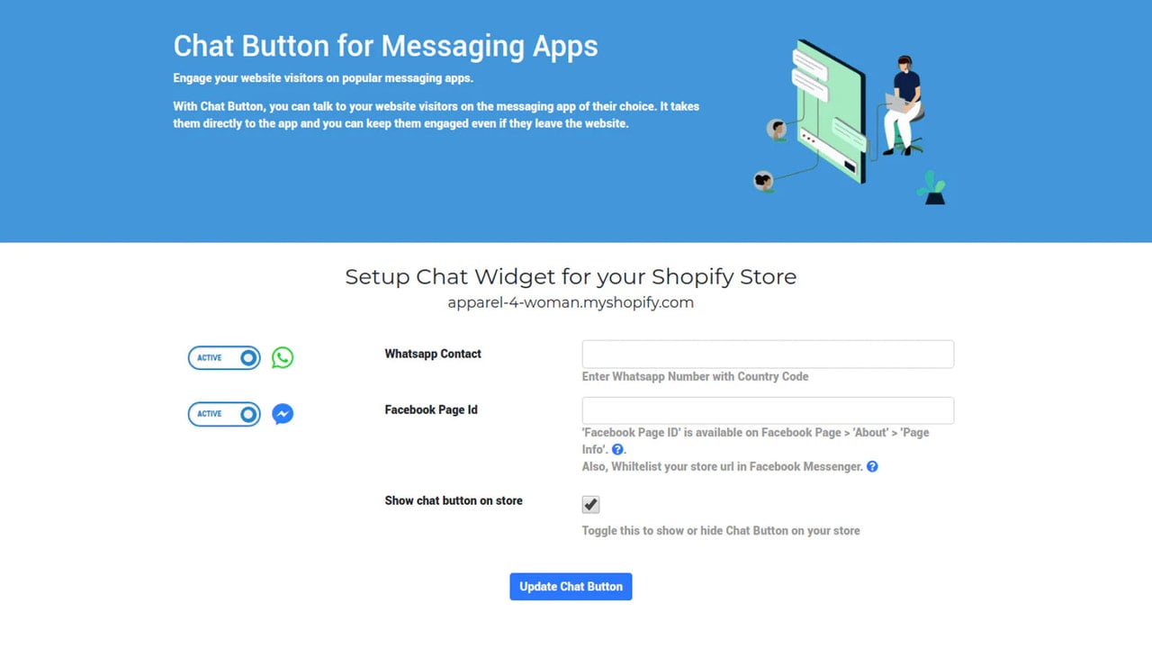 Chat Button For Messaging Apps