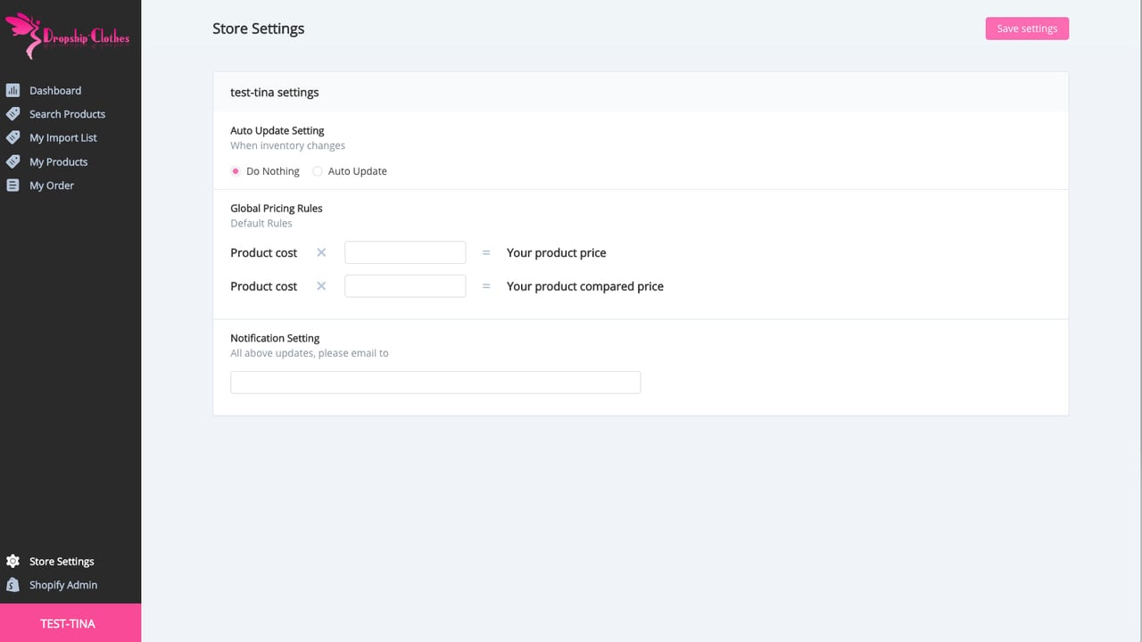 Pricing rule configure