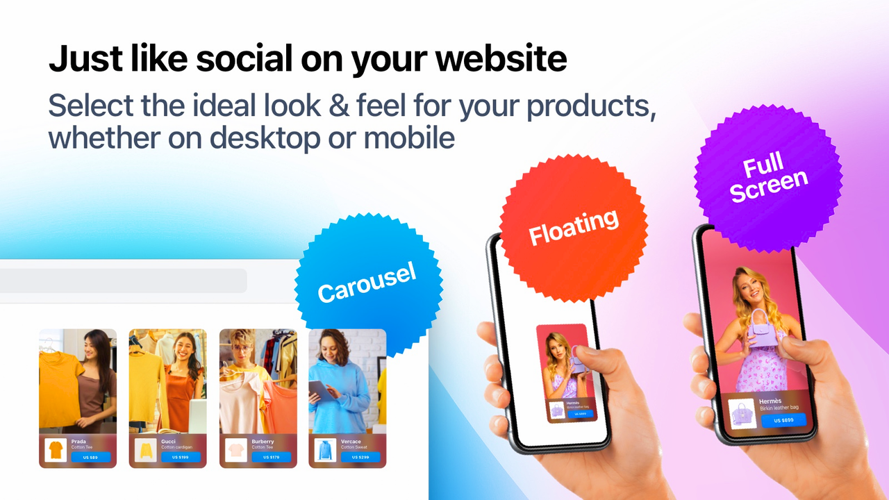 A familiar look and feel for your customers, just like socials