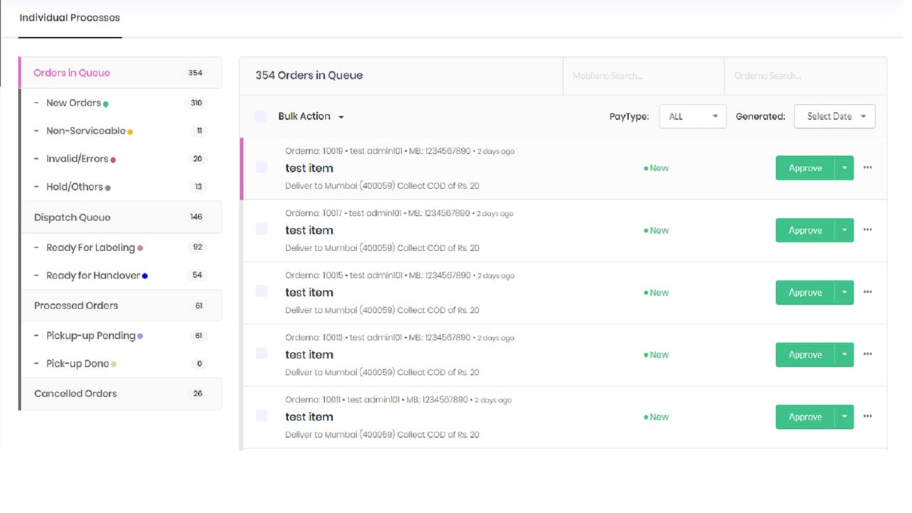 Approval & Dispatch management with 100% transparency