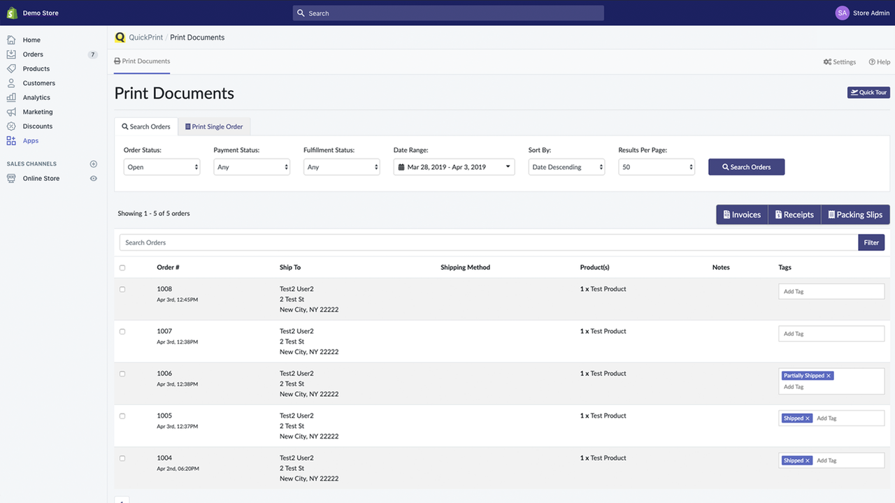 Print Documents Page on Desktop