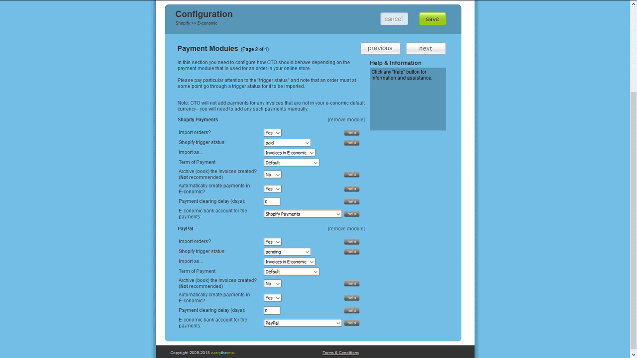 Credit Notes Configuration