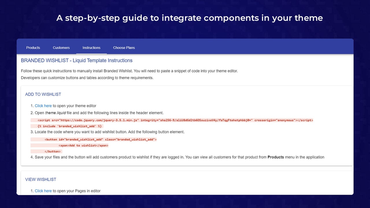 Instructions Screen